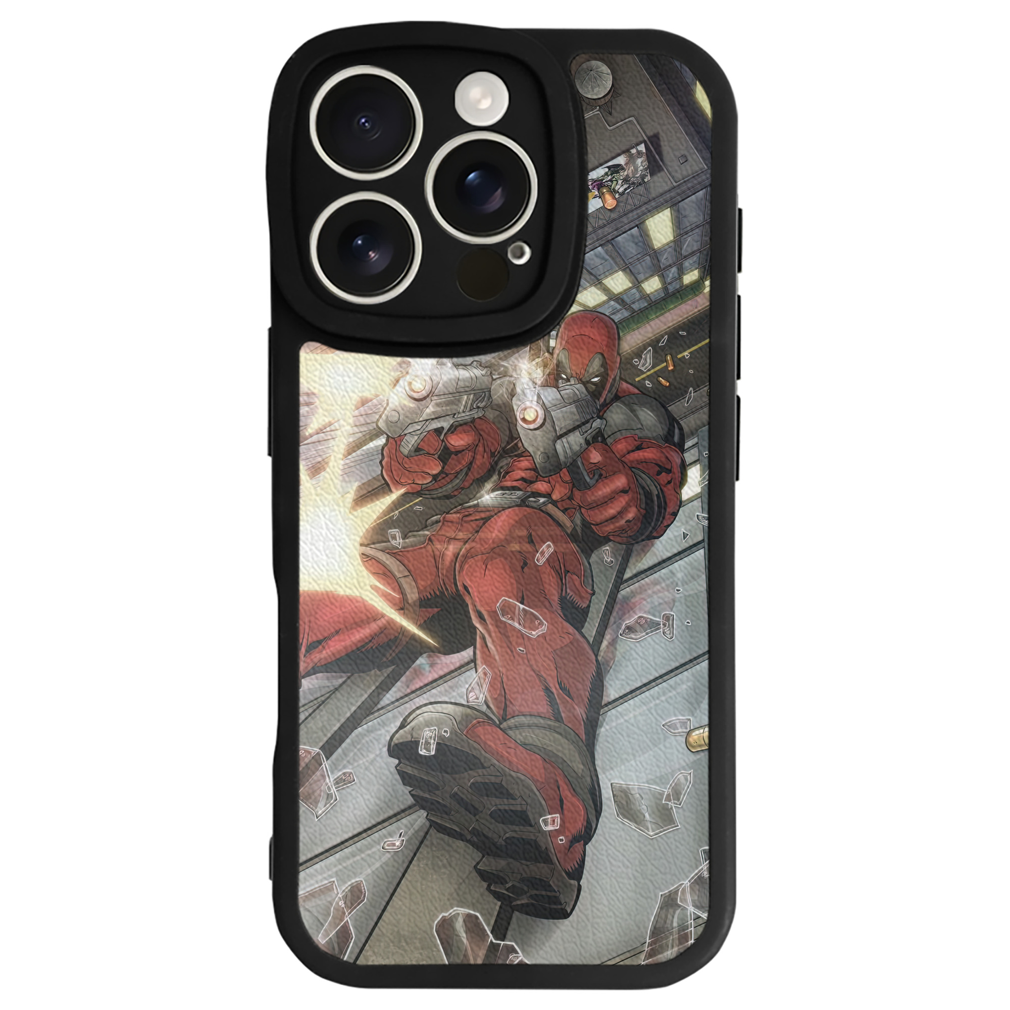 （画像用） Deadpool デッドプール 【iPhone 16シリーズ対応】シリコンスマホケース（レザー調） 材質：シリコン